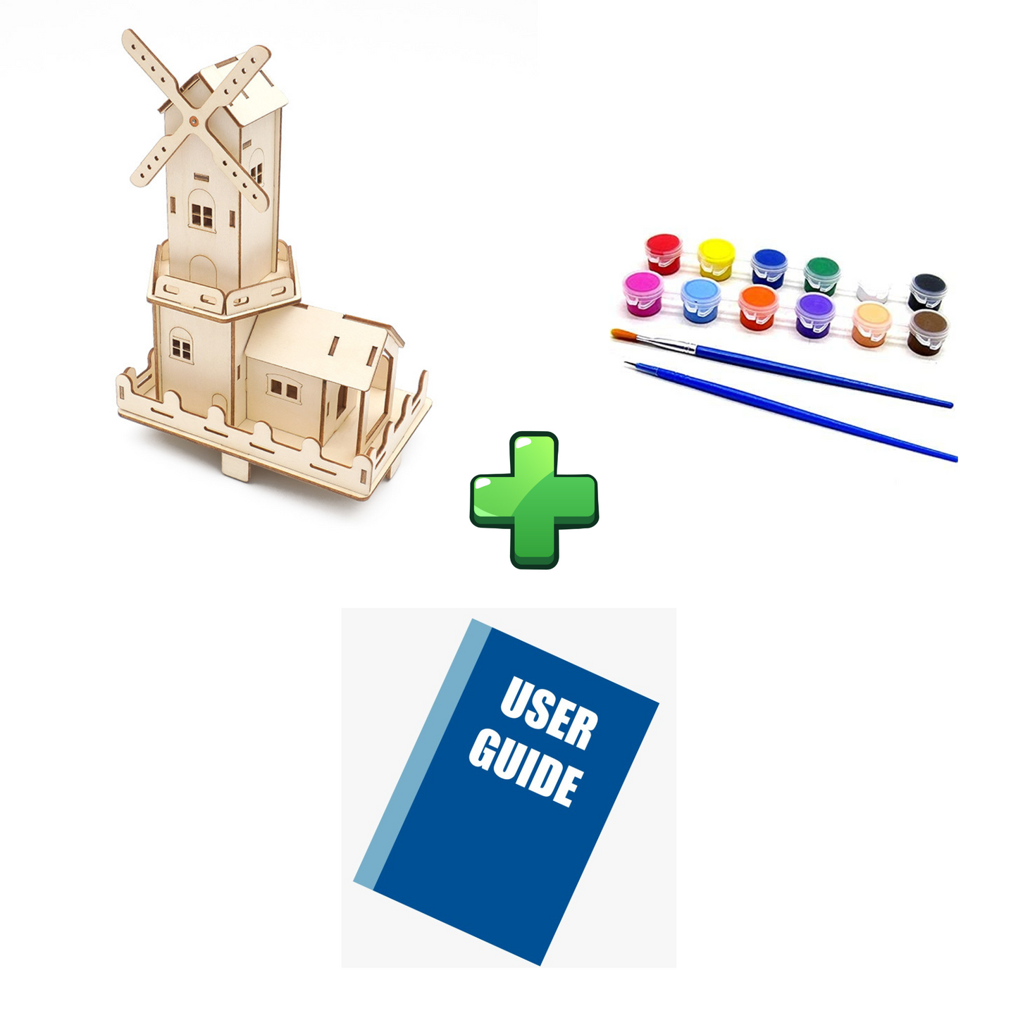 DIY Electric Dutch windmills Toys 3D Wooden Puzzle Toy Assembly Model Wood Craft Kits Decoration for School Children Kids