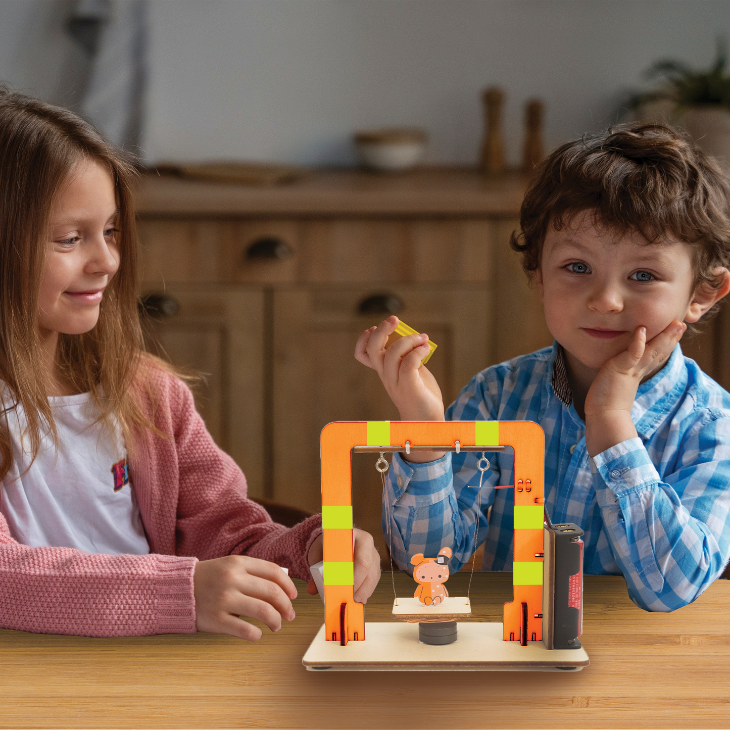 DIY Electromagnetic Swing Model STEM Kit Children Technologia Science Toys School Experimental Tool Kit Learning Education Kids