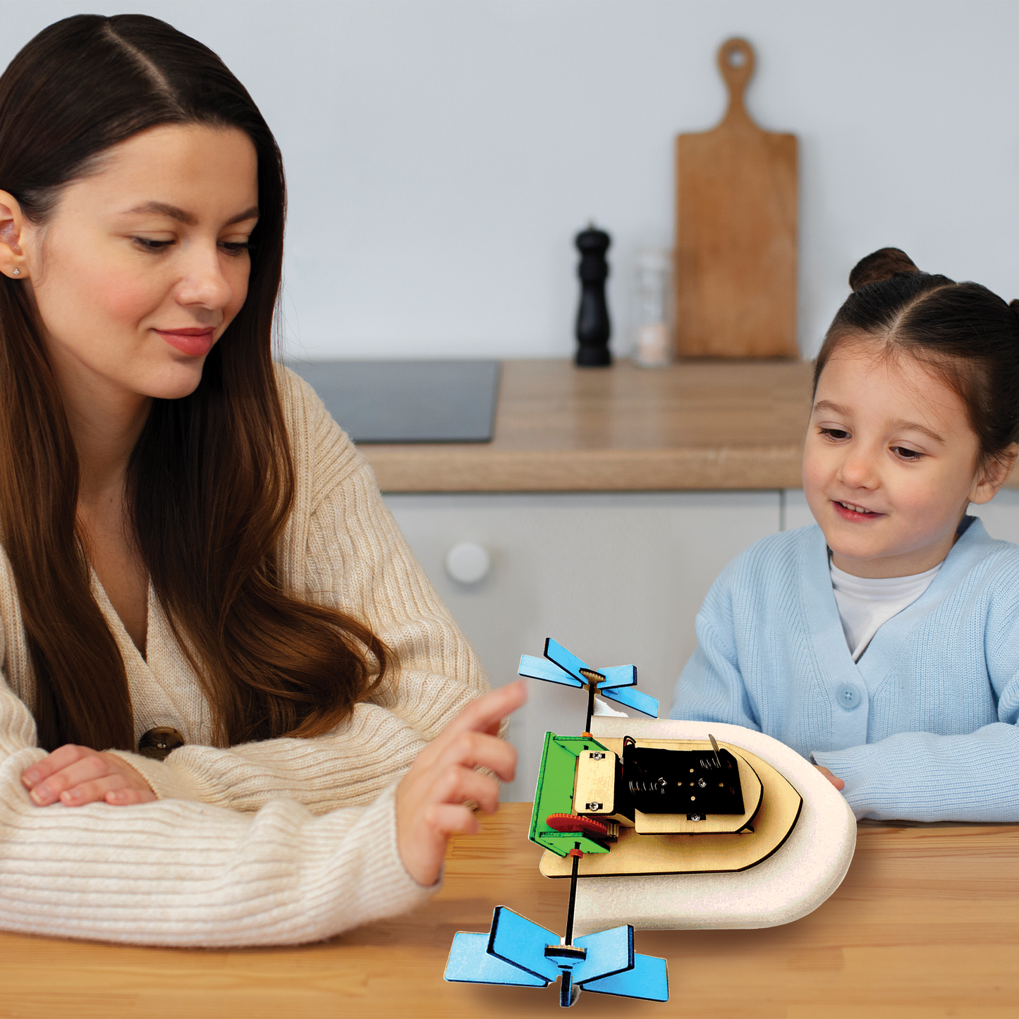 Wooden STEM DIY Electronic Kit Children Technology Toys Paddle Wheel Ship Science Creative Inventions Assembly 3D Puzzles Games