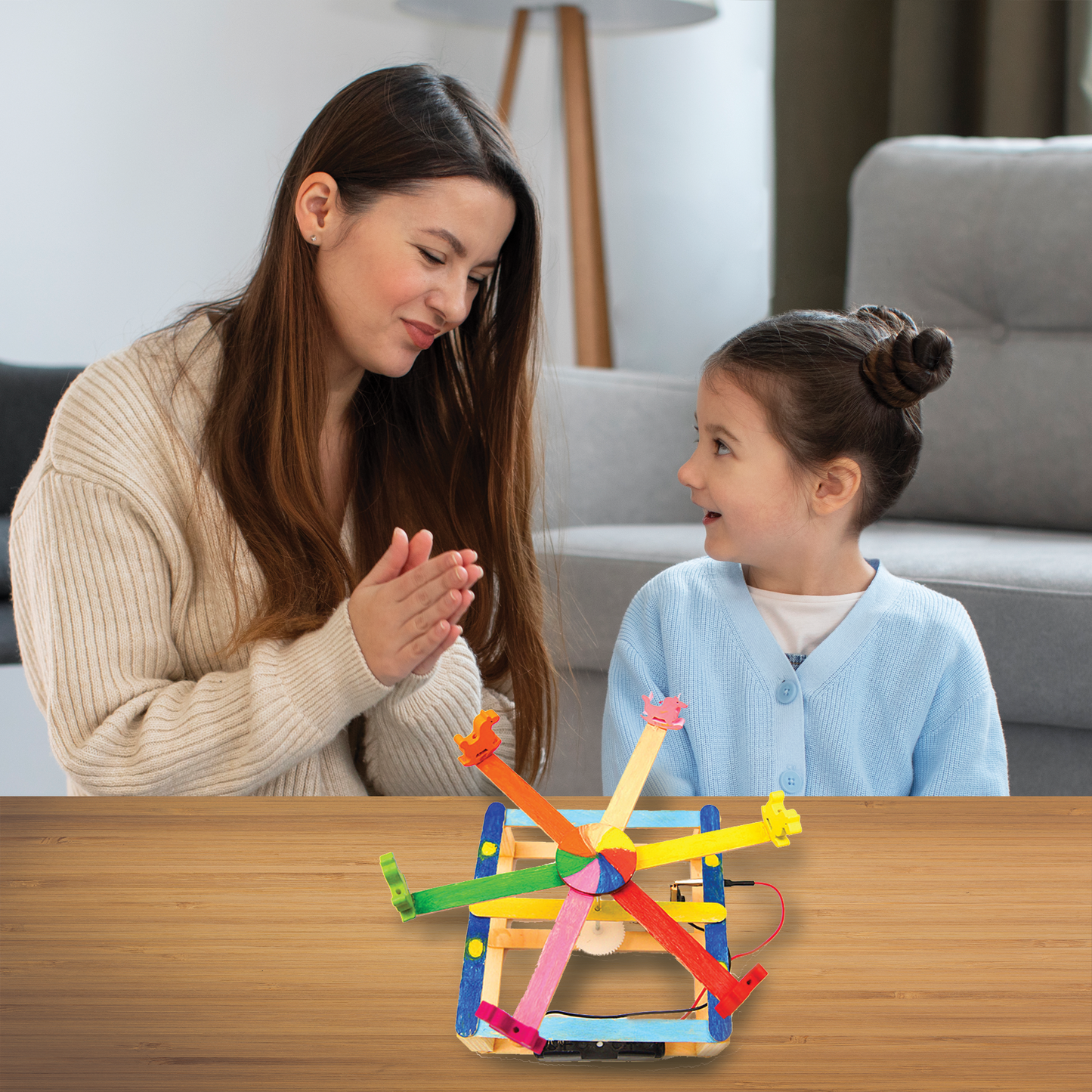 Hand Made DIY Toys Wooden Model Carousel Horse Science Experiment Kit STEM Toys Technology Puzzle For Kids Homeschool Education