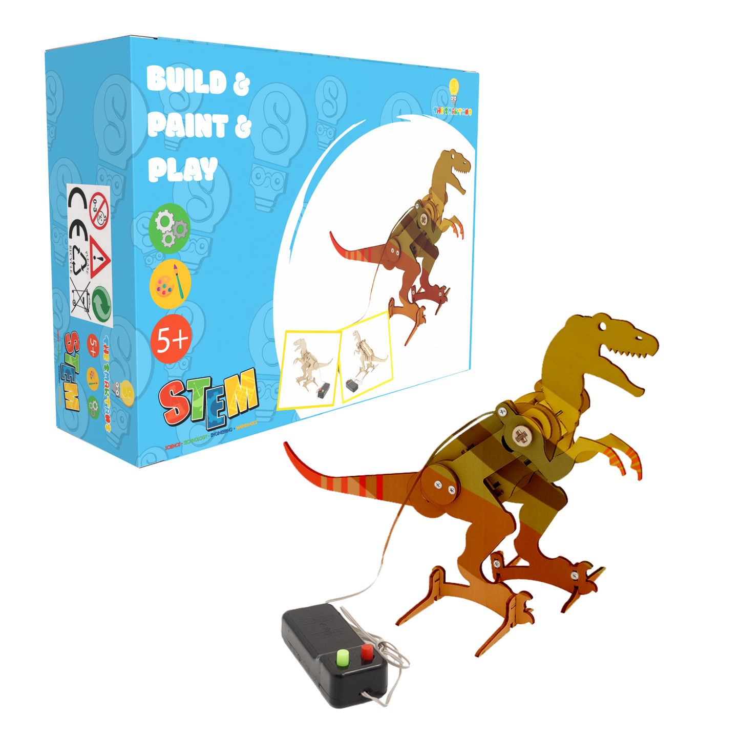 DIY Dinosaur Robot ā 3D Wooden STEM Kit Educational Science Building STEM