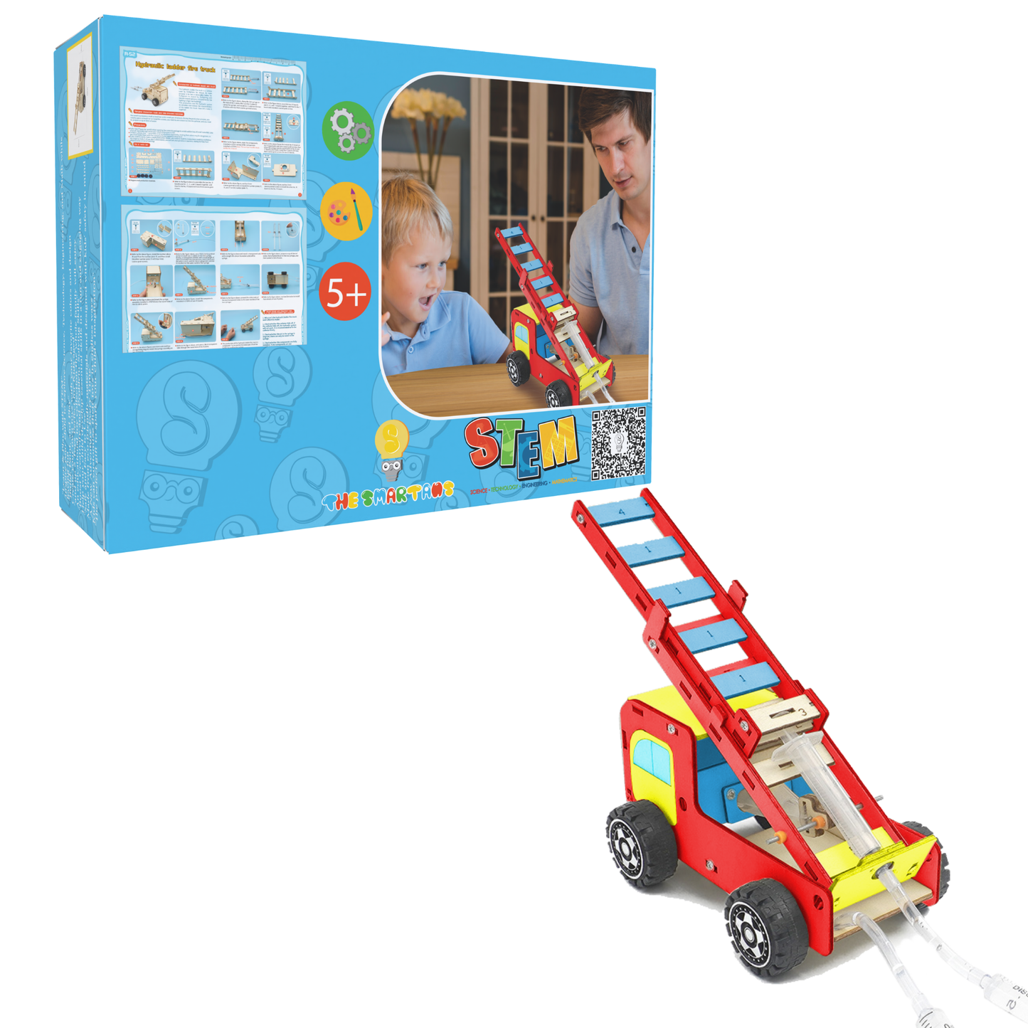 DIY Fire Truck Aerial Ladder Model Science Toys Children Technologia STEM Kit Experimental Tool Kit Learning Educational for Kid