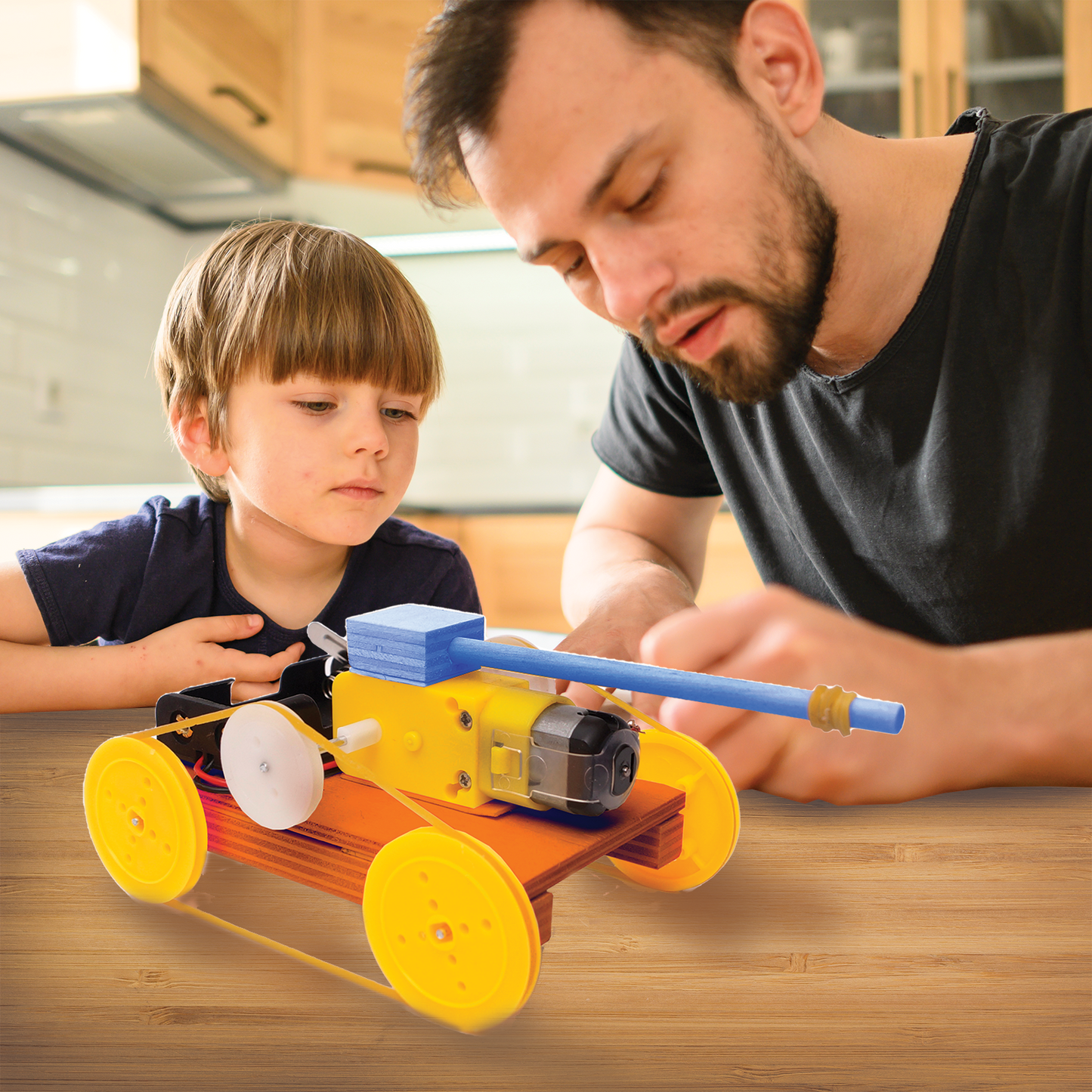 DIY Small Electric Tank STEM Toys Technology Science Experimental Tool Kit Learning Educational Wooden Puzzle Games for Kids