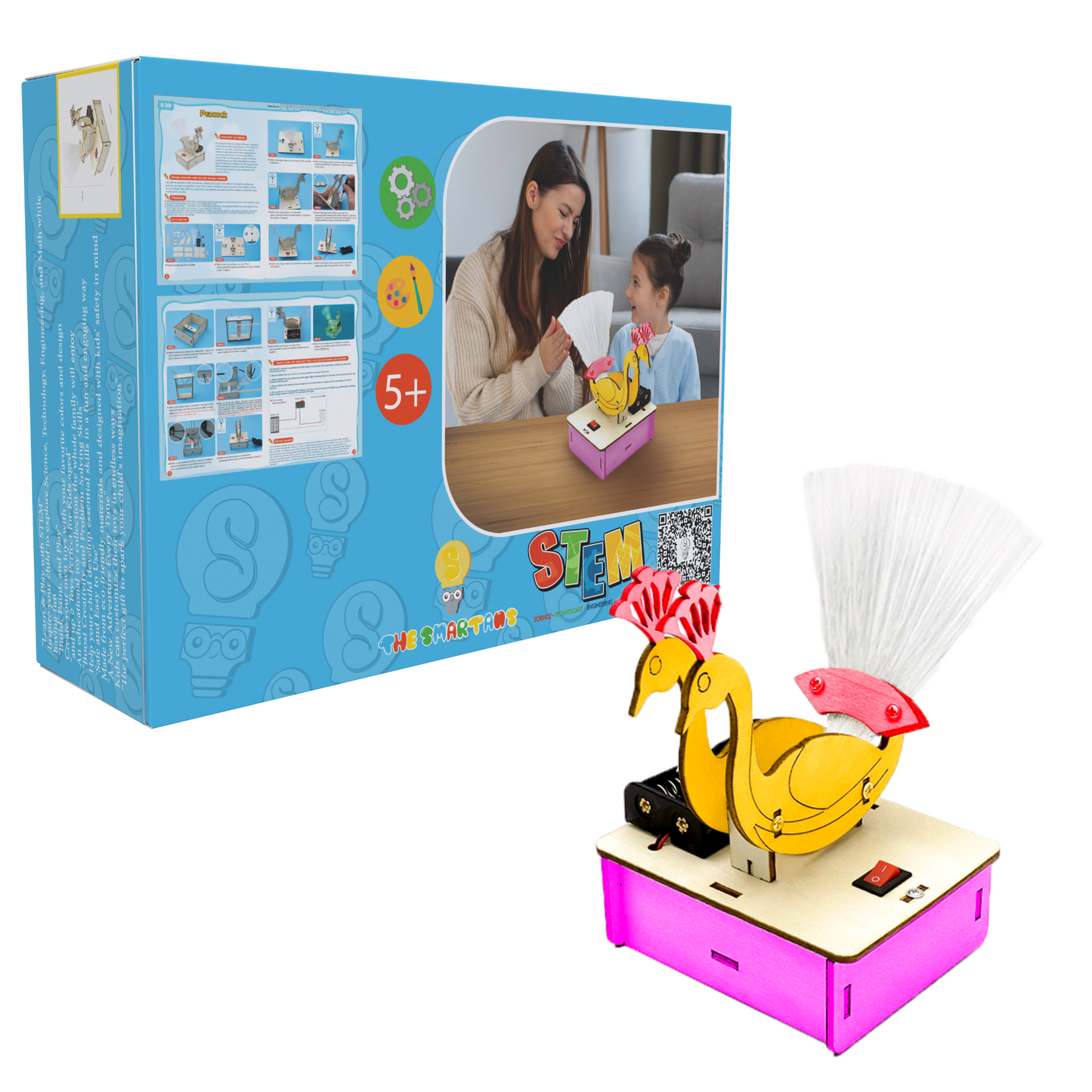 DIY Peacock Fiber Light Kids Science Toys Teenager Assembled Electric STEM Kit Experiment Teaching Material for Kids Educational