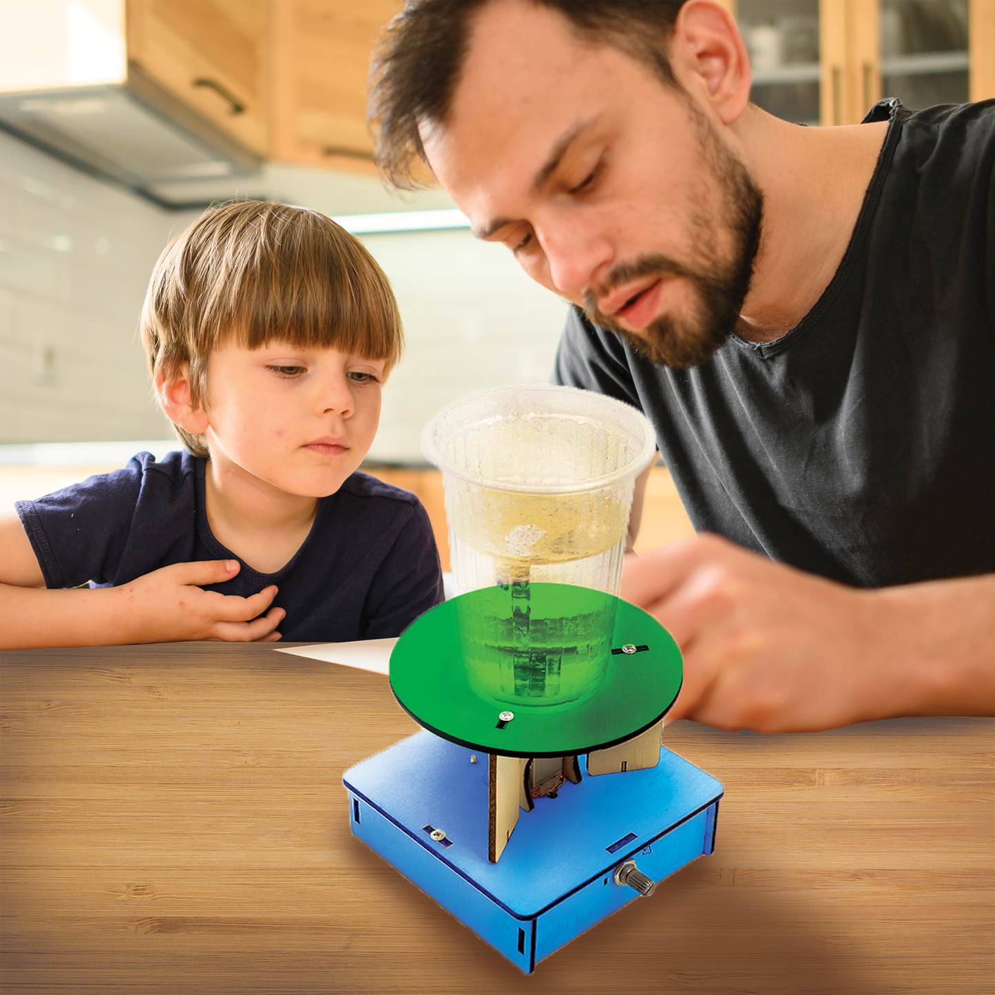 DIY Electric Science Toys Water Tornado Swirl Maker Wooden Puzzle Creative Novelty Science Experiment Project Gifts for Children