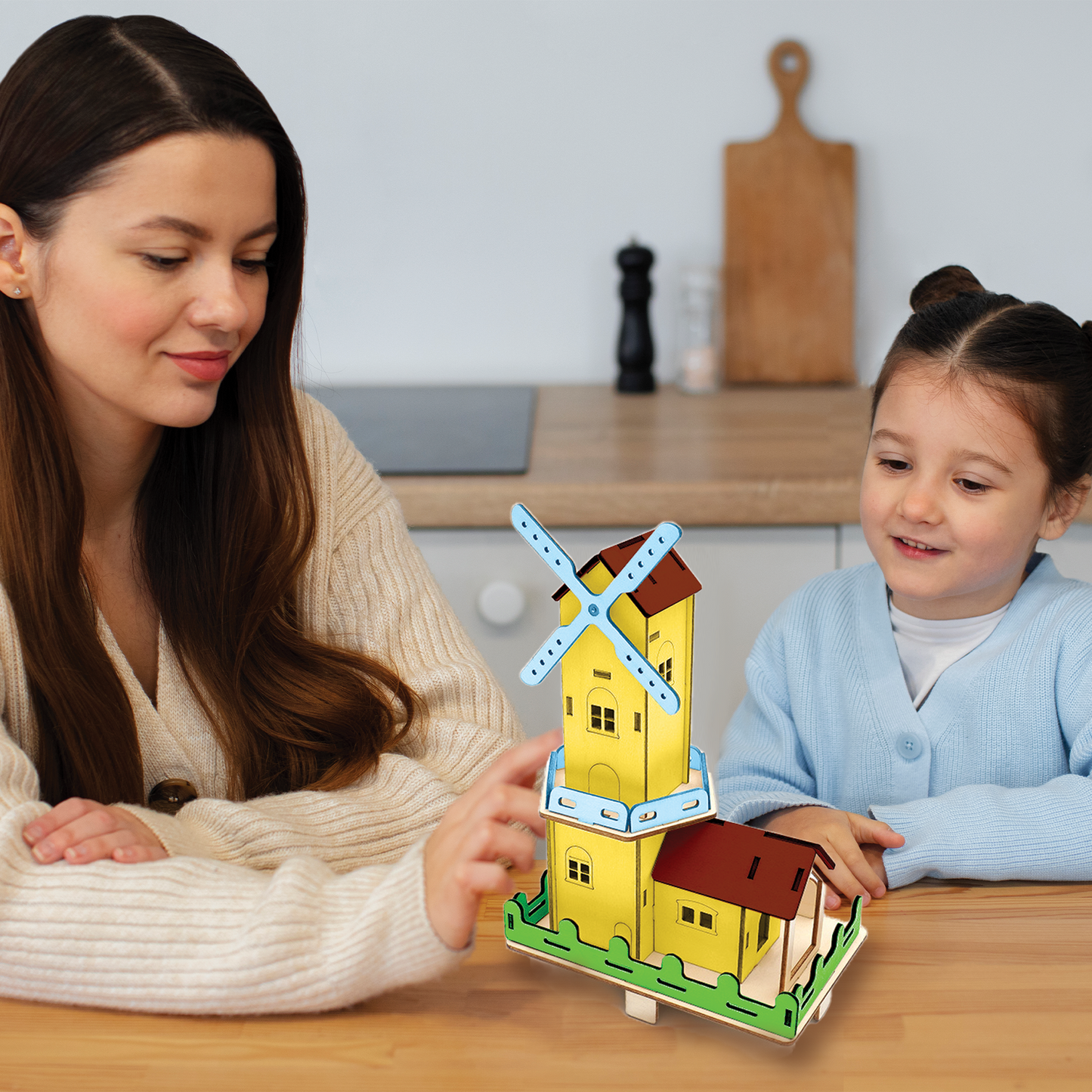 DIY Electric Dutch windmills Toys 3D Wooden Puzzle Toy Assembly Model Wood Craft Kits Decoration for School Children Kids