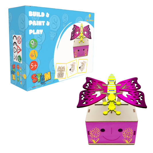 DIY Wooden Electric Butterfly Flying Children's Gear Transmission Mechanical Technology Scientific STEM Home School Education