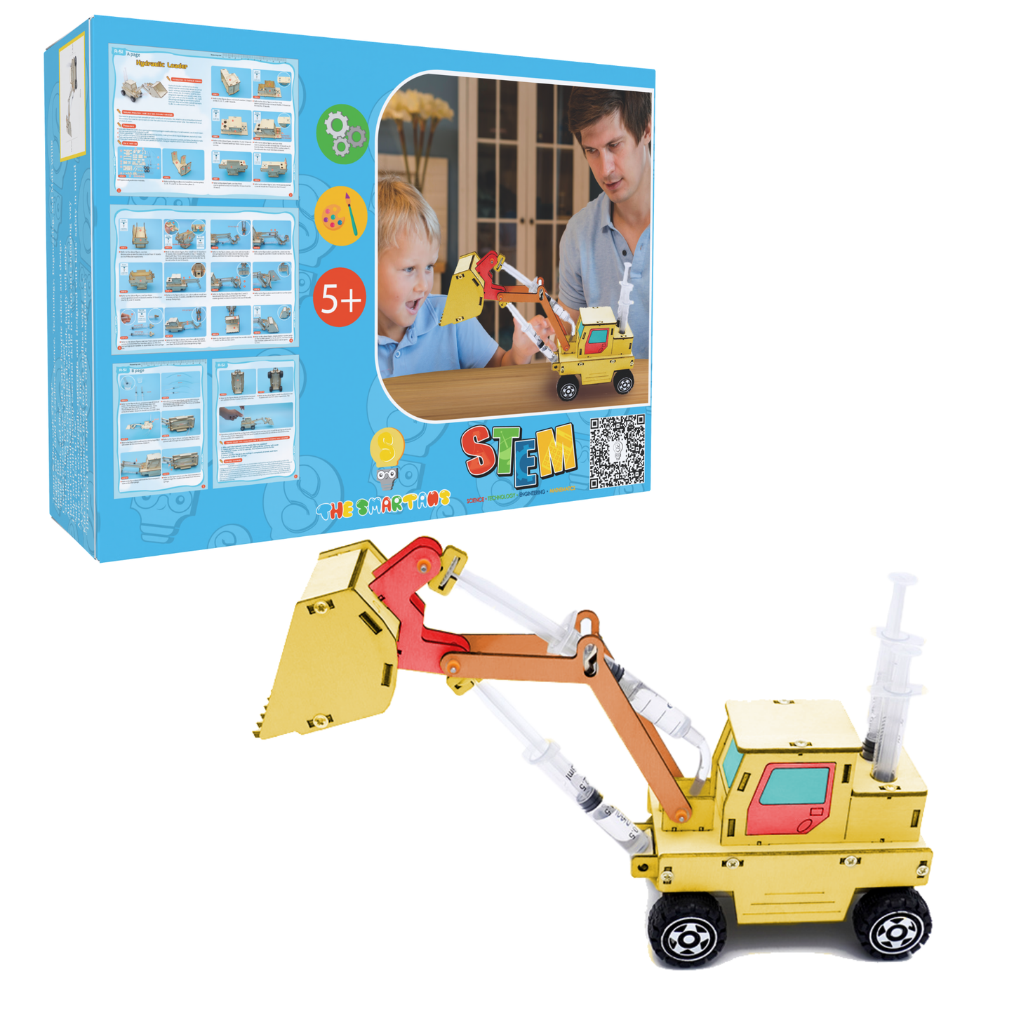 STEM Toys for Children Educational Science Experiment Technology Toy Set DIY Forklift Hydraulic Bulldozer Model Puzzle Kids Toys