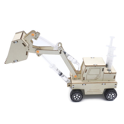 STEM Toys for Children Educational Science Experiment Technology Toy Set DIY Forklift Hydraulic Bulldozer Model Puzzle Kids Toys