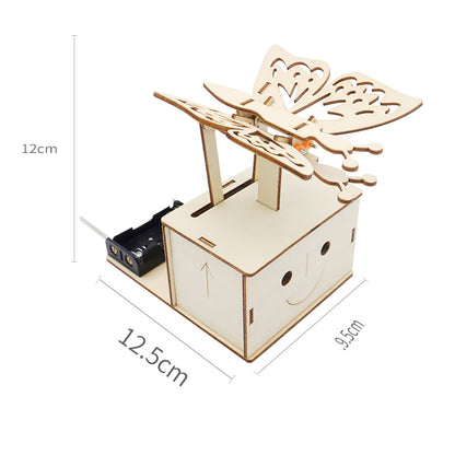 DIY Wooden Electric Butterfly Flying Children's Gear Transmission Mechanical Technology Scientific STEM Home School Education