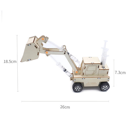 STEM Toys for Children Educational Science Experiment Technology Toy Set DIY Forklift Hydraulic Bulldozer Model Puzzle Kids Toys