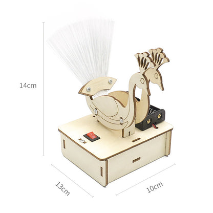 DIY Peacock Fiber Light Kids Science Toys Teenager Assembled Electric STEM Kit Experiment Teaching Material for Kids Educational