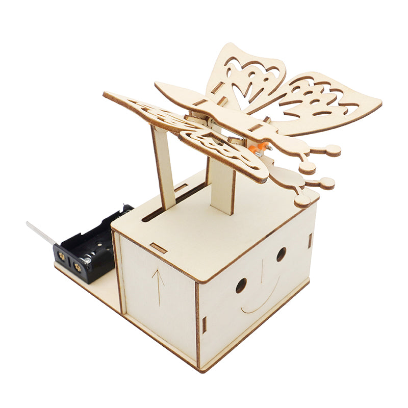 DIY Wooden Electric Butterfly Flying Children's Gear Transmission Mechanical Technology Scientific STEM Home School Education