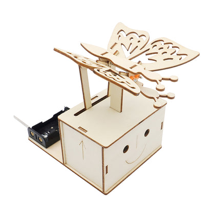 DIY Wooden Electric Butterfly Flying Children's Gear Transmission Mechanical Technology Scientific STEM Home School Education