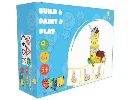 DIY Electric Dutch windmills Toys 3D Wooden Puzzle Toy Assembly Model Wood Craft Kits Decoration for School Children Kids