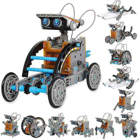 STEM 12-in-1 Solar Robot Kit - 190 Pieces Building Science Experiment Educational Toy for Kids Ages 8-10 and Up - Solar Powered